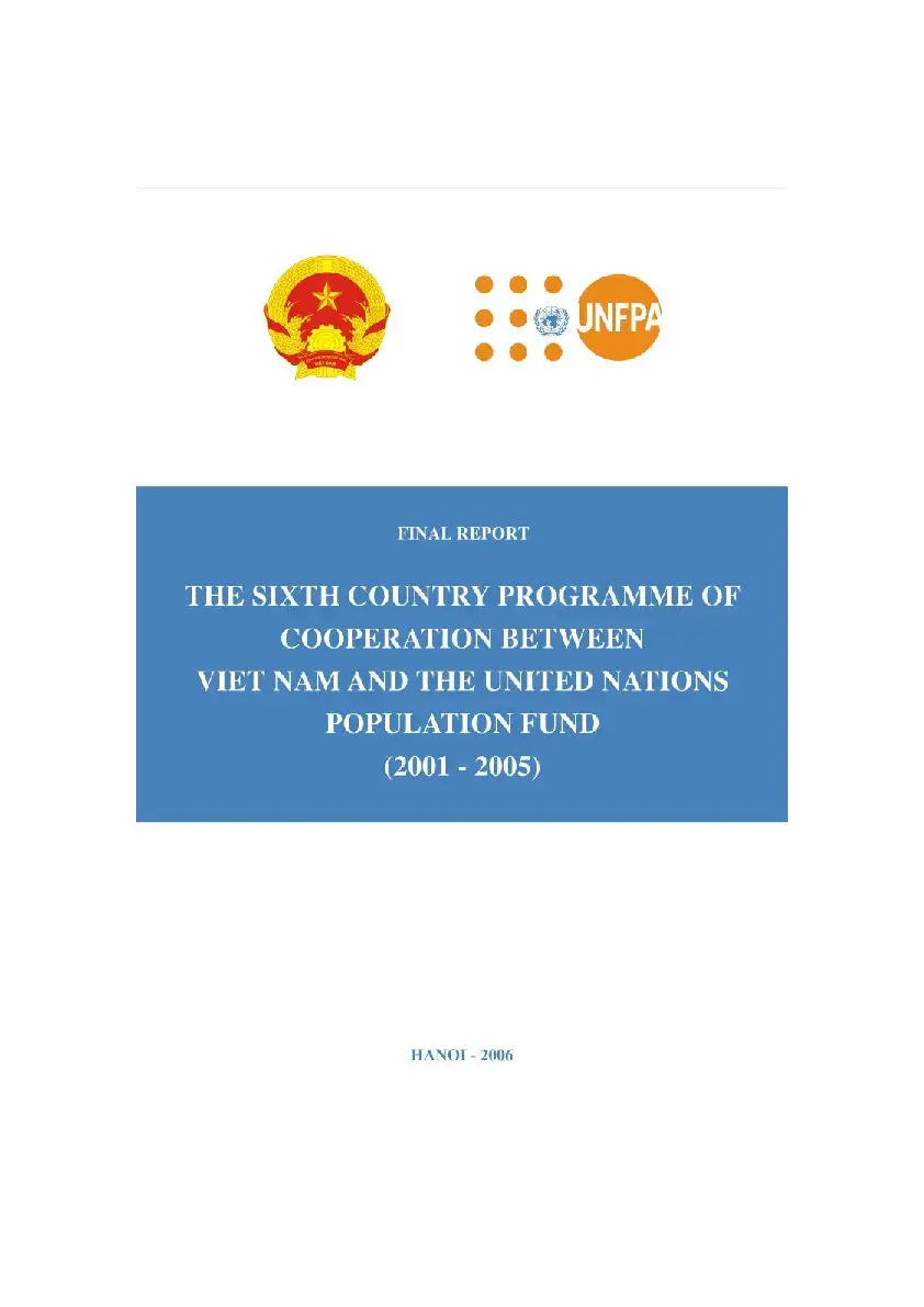 Final report of the CP6 cooperation between Viet Nam and UNFPA (2001-2005)